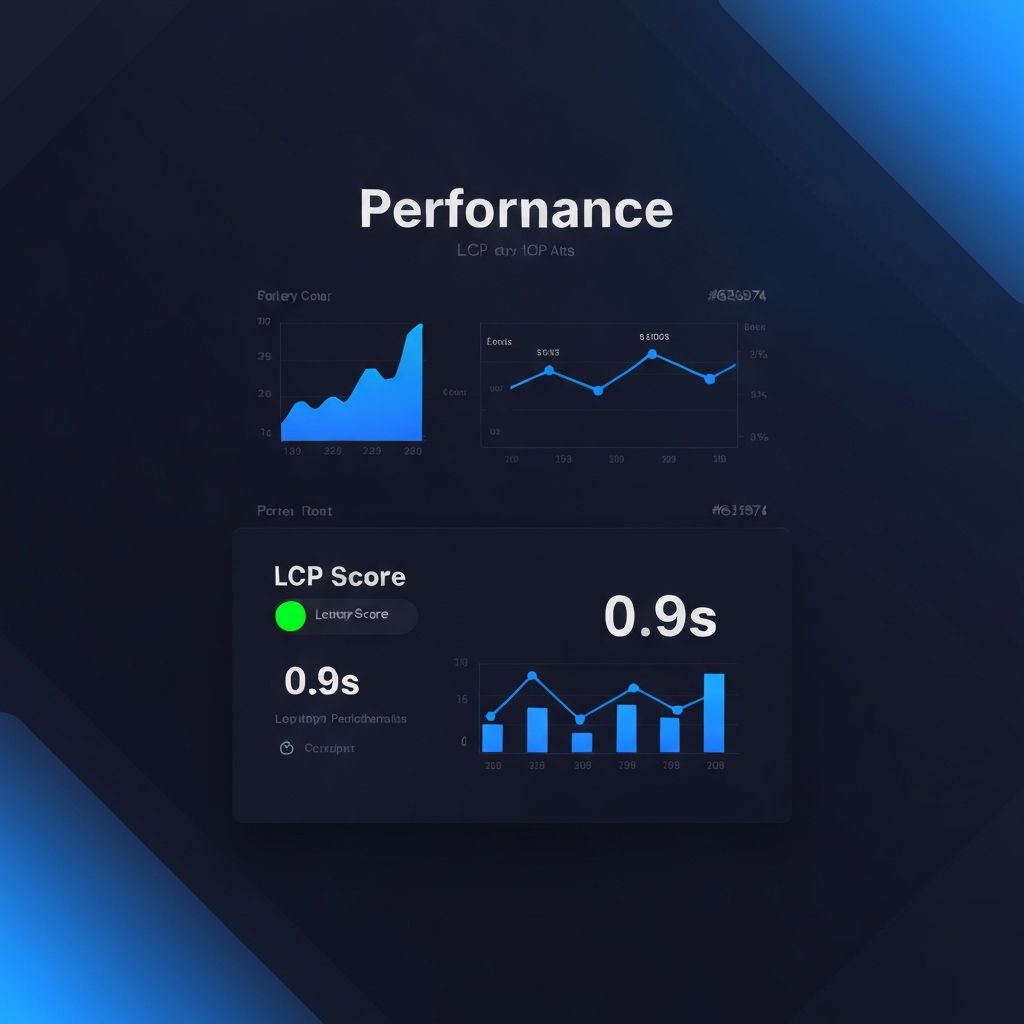 Dashboard showing LCP improvement from 4.2s to 0.9s
